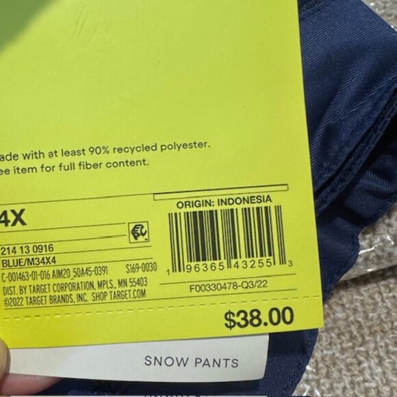 NWT - All in Motion Women's Snow Pants - Picture 3 of 3